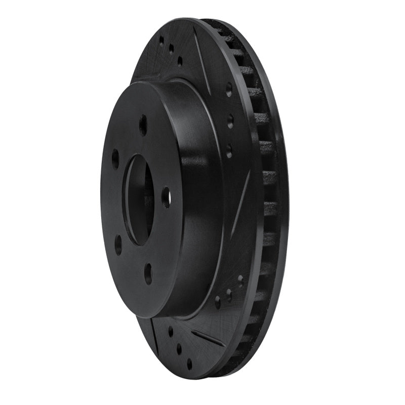 R1 90-92 Ford Taurus SHO Rear Right Drilled & Slotted Black Brake Rotor