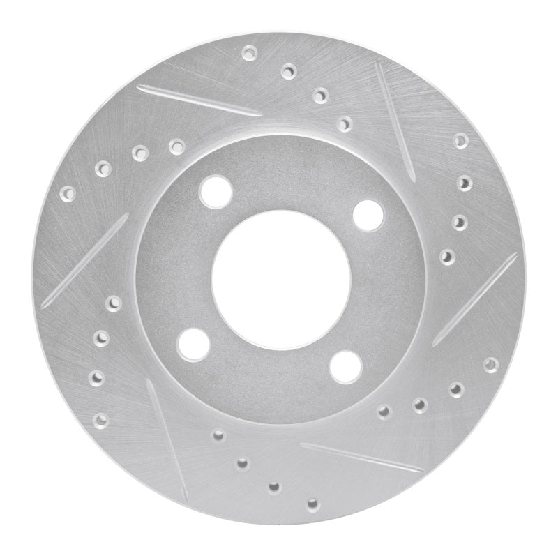 R1 78-92 Audi 100 Front Right Drilled & Slotted Silver Brake Rotor