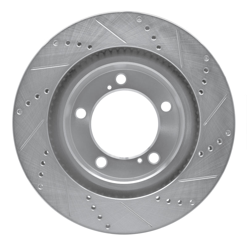 R1 08-21 Lexus LX570 Front Left Drilled & Slotted Silver Brake Rotor