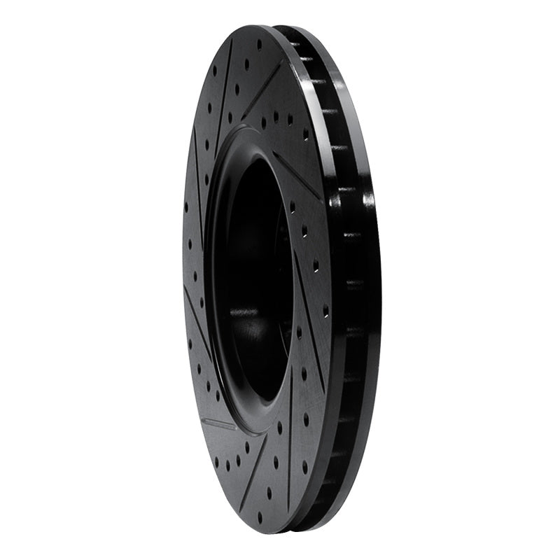 R1 02-09 Buick Rainier Front Right Drilled & Slotted Black Brake Rotor