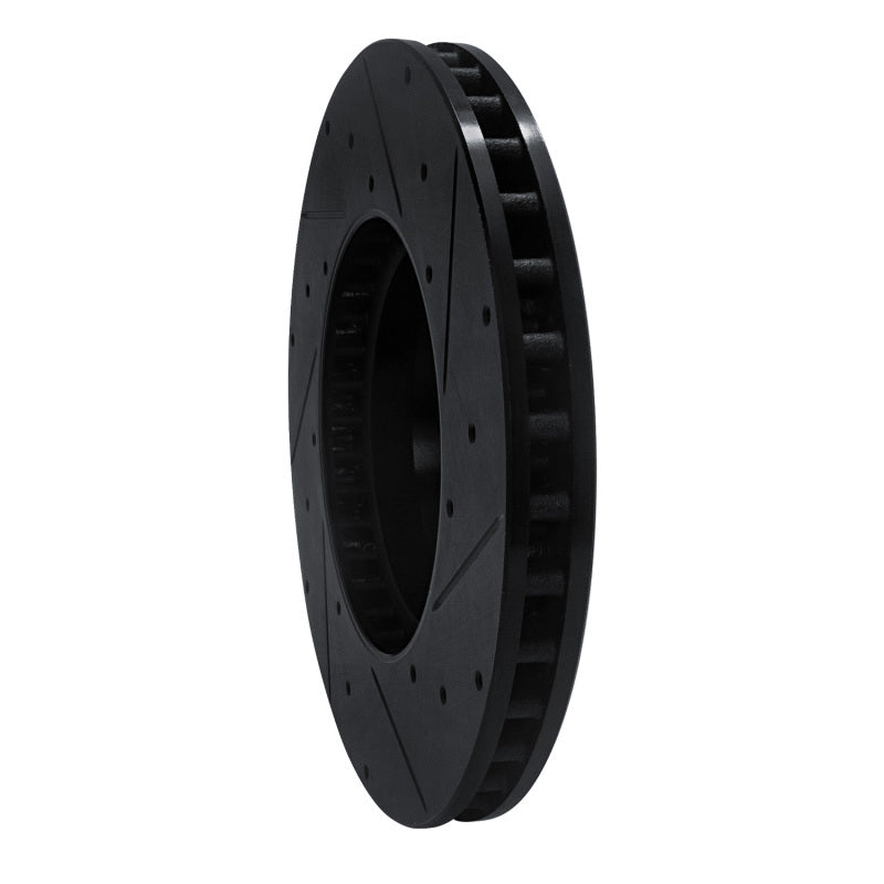 R1 15-23 Mercedes-Benz C300 Sedan Front Left Drilled & Slotted Black Brake Rotor