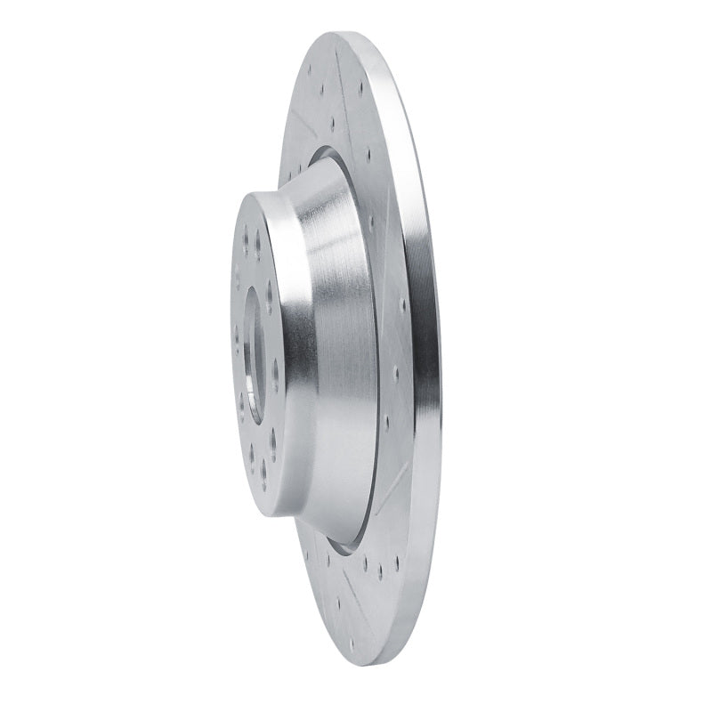 R1 16-25 Audi Q3 Rear Right Drilled & Slotted Silver Brake Rotor