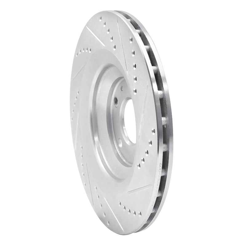 R1 05-11 Audi A6 Quattro Rear Left Drilled & Slotted Silver Brake Rotor