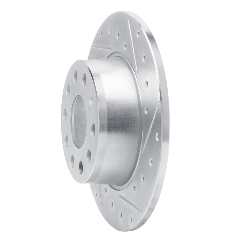 R1 17-25 Audi Q2 (Mexico) Rear Right Drilled & Slotted Silver Brake Rotor