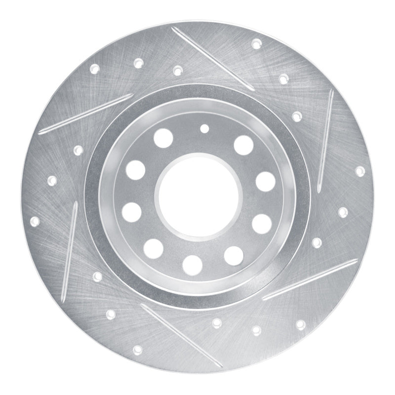 R1 17-25 Audi Q2 (Mexico) Rear Left Drilled & Slotted Silver Brake Rotor