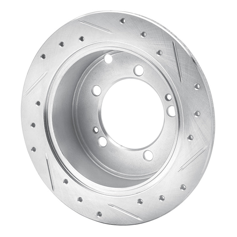R1 94-07 Chrysler SEBRING Rear Left Drilled & Slotted Silver Brake Rotor
