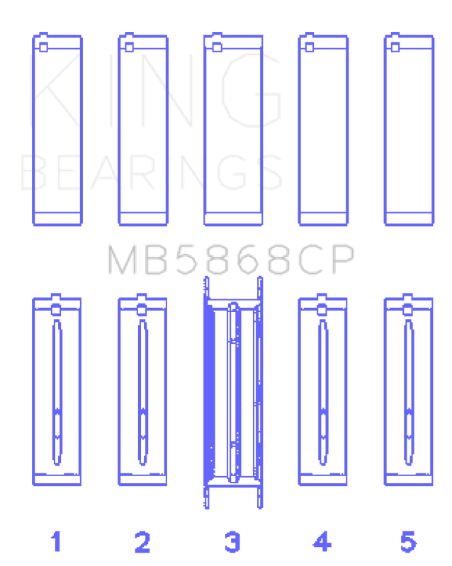 King Engine Bearings General Motors 169 Lk5 Vortec 16V DOHC Main Bearing Set