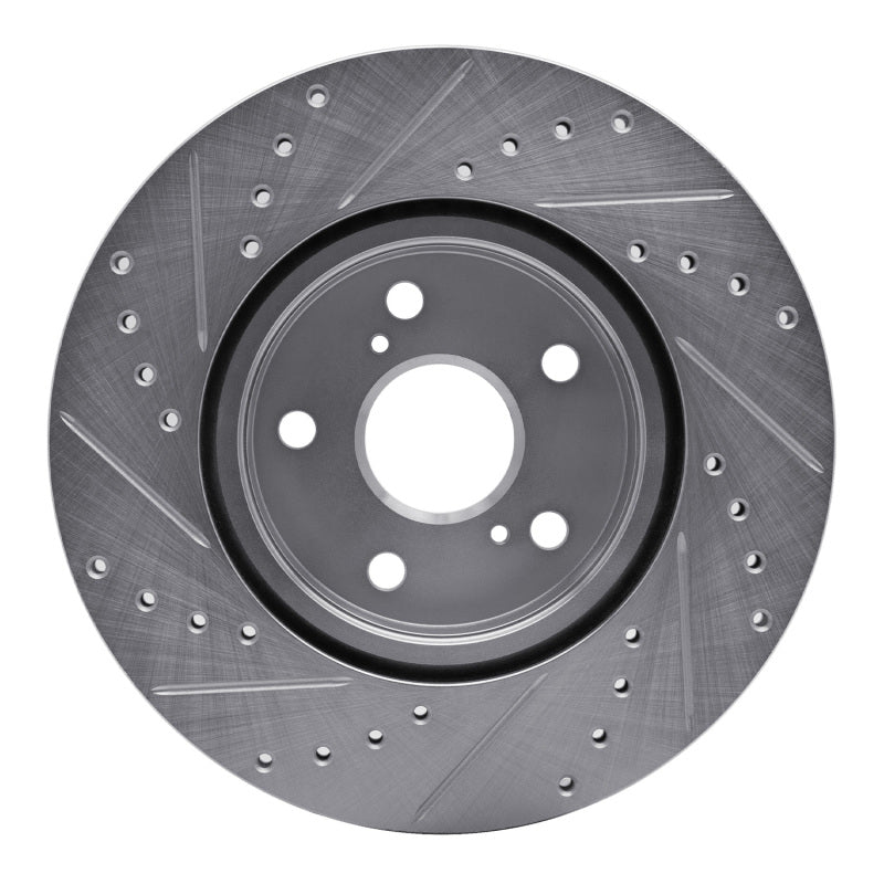 R1 86-92 Toyota Supra Front Right Drilled & Slotted Silver Brake Rotor