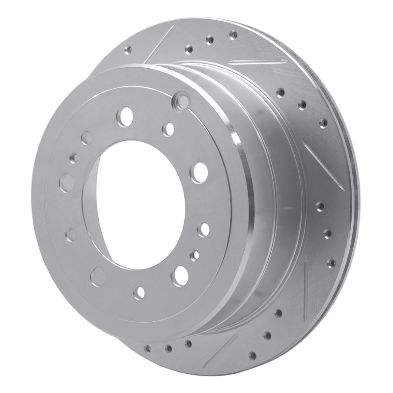 R1 98-07 Lexus LX470 Rear Left Drilled & Slotted Silver Brake Rotor