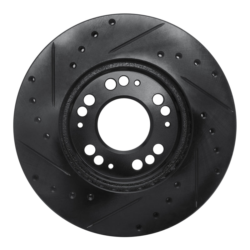 R1 91-04 Dodge STEALTH Front Right Drilled & Slotted Black Brake Rotor