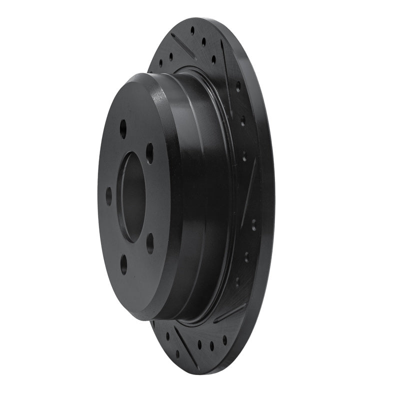R1 93-98 Jeep Grand Cherokee Rear Right Drilled & Slotted Black Brake Rotor