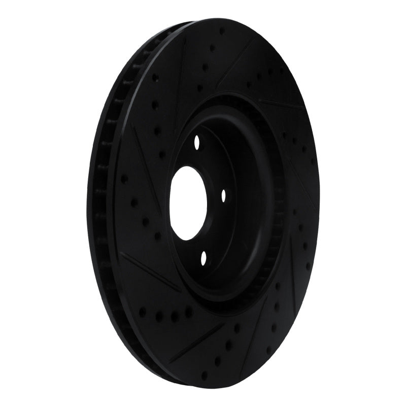R1 20-25 Ford BRONCO Sport Front Left Drilled & Slotted Black Brake Rotor