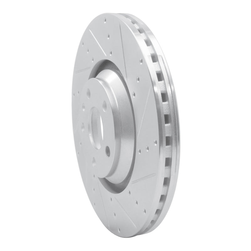 R1 12-15 Audi TTS Quattro Front Right Drilled & Slotted Silver Brake Rotor