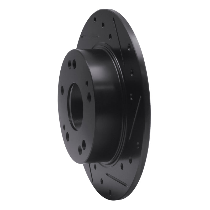 R1 03-08 Acura TSX Rear Right Drilled & Slotted Black Brake Rotor