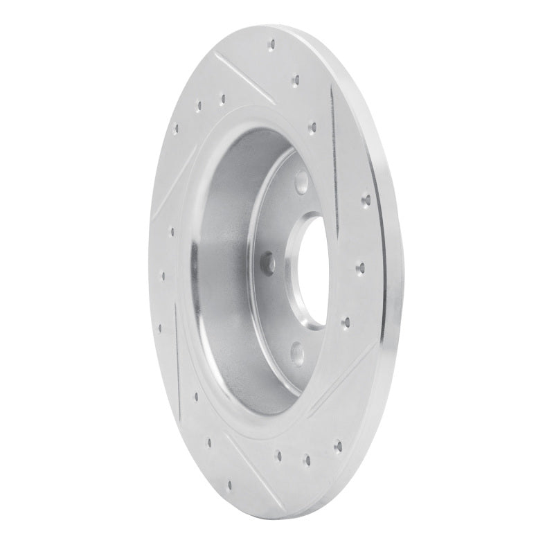 R1 20-25 Nissan SENTRA Rear Left Drilled & Slotted Silver Brake Rotor