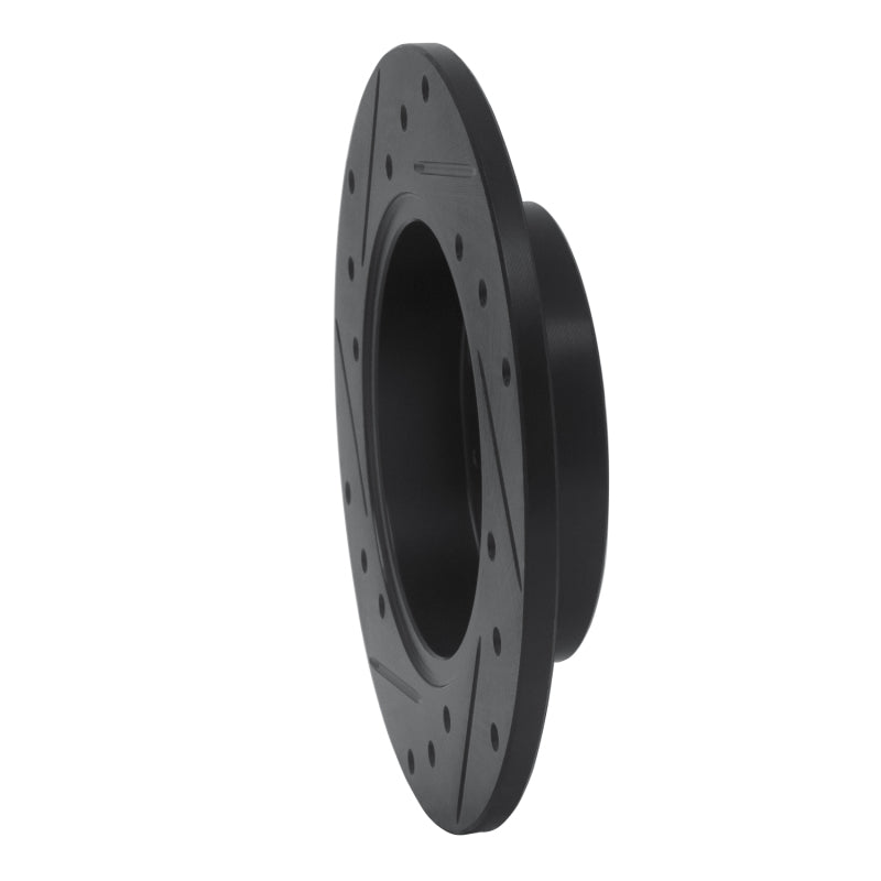 R1 02-06 Audi A4 Quattro Rear Right Drilled & Slotted Black Brake Rotor