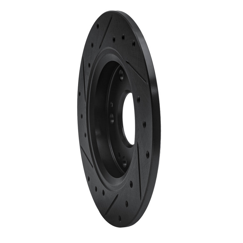 R1 11-15 Honda CR-Z Rear Right Drilled & Slotted Black Brake Rotor
