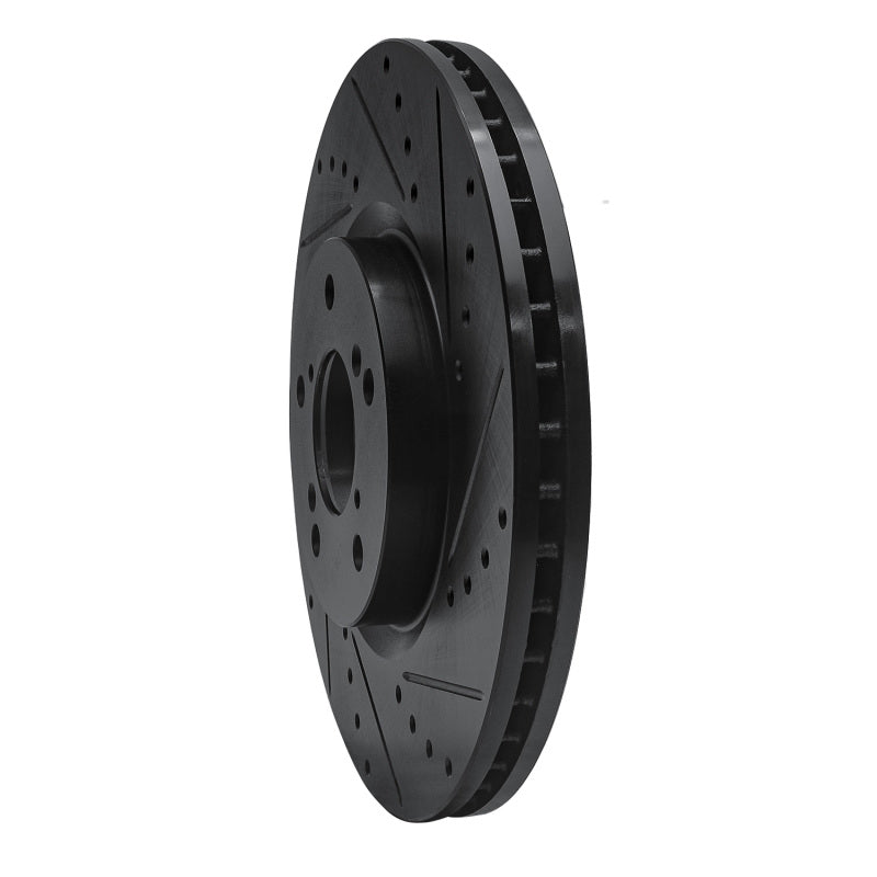 R1 07-20 Acura MDX Front Right Drilled & Slotted Black Brake Rotor