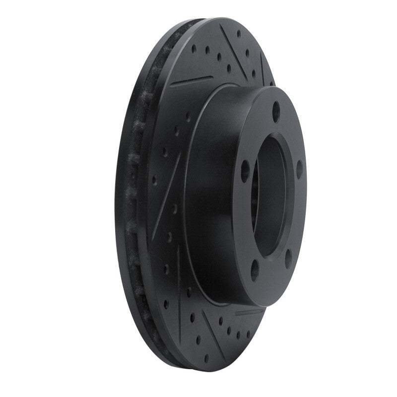 R1 94-96 Ford F-150 4WD Front Right Drilled & Slotted Black Brake Rotor