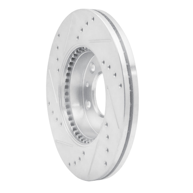 R1 03-05 Mazda 6 Front Right Drilled & Slotted Silver Brake Rotor
