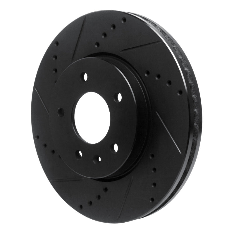 R1 07-15 Chevrolet Captiva Front Left Drilled & Slotted Black Brake Rotor