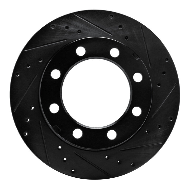 R1 77-93 Chevrolet V30 & V3500 Pickup Front Right Drilled & Slotted Black Brake Rotor