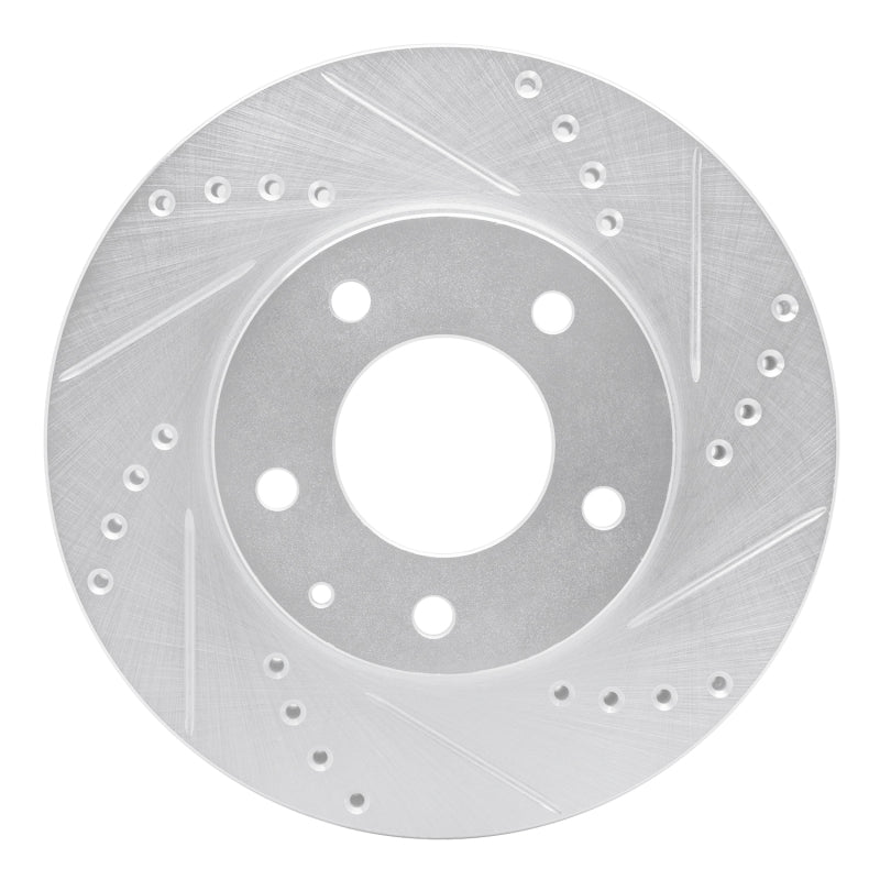 R1 95-06 Mazda Millenia Front Right Drilled & Slotted Silver Brake Rotor