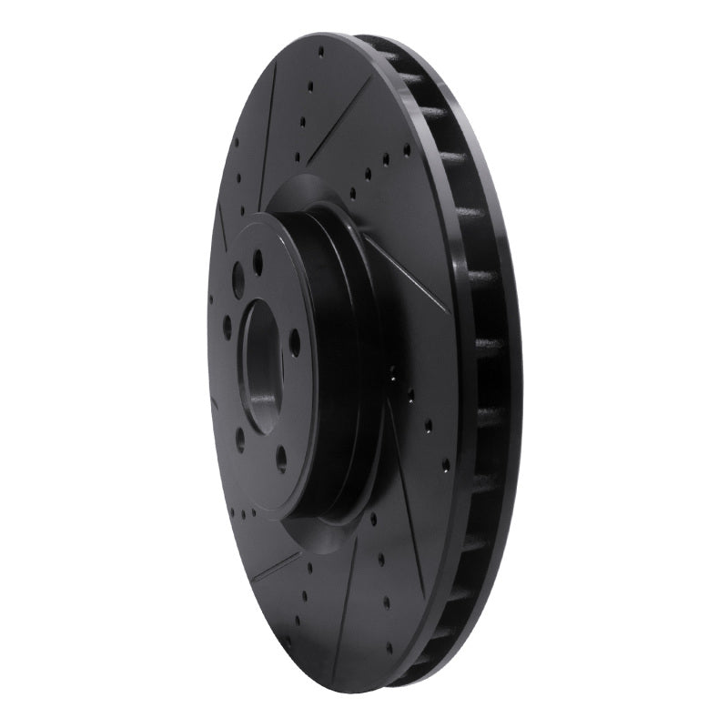 R1 2010-2017 Land Rover Range Rover Front Left Drilled & Slotted Black Brake Rotor