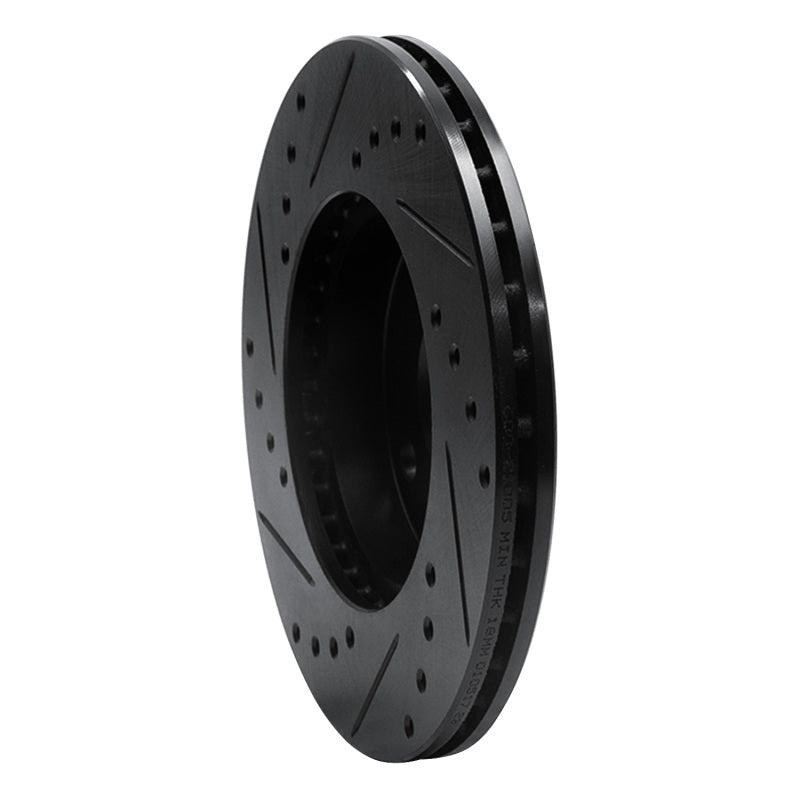 R1 94-00 Kia Spectra Front Right Drilled & Slotted Black Brake Rotor