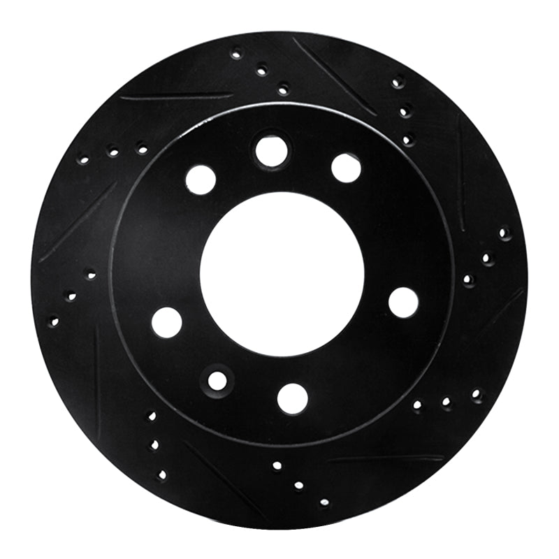 R1 02-06 Dodge Sprinter 3500 Front Left Drilled & Slotted Black Brake Rotor