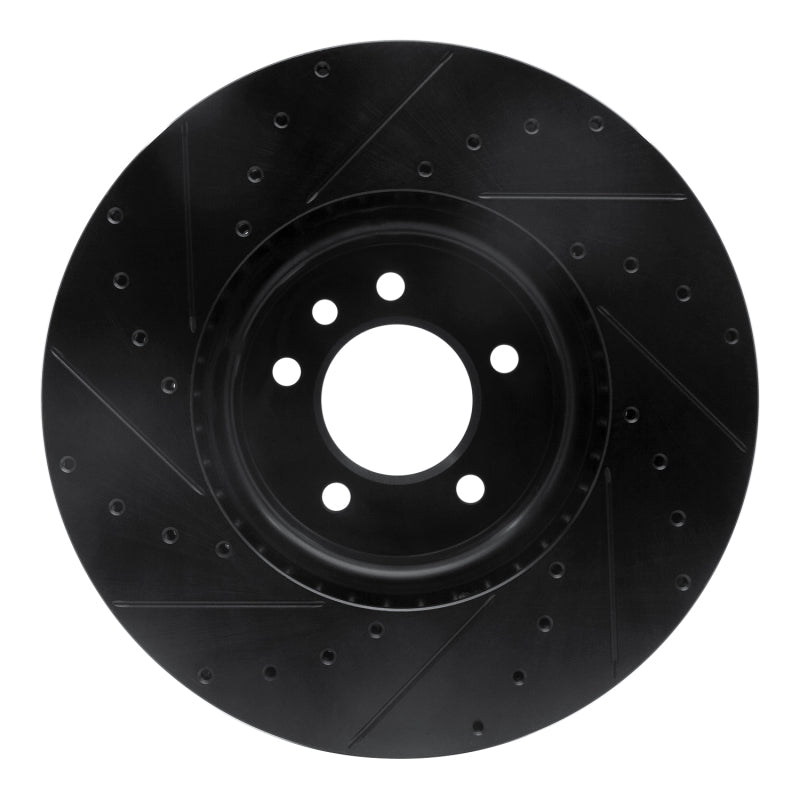 R1 18-20 Land Rover Range Rover Sport Front Right Drilled & Slotted Black Brake Rotor