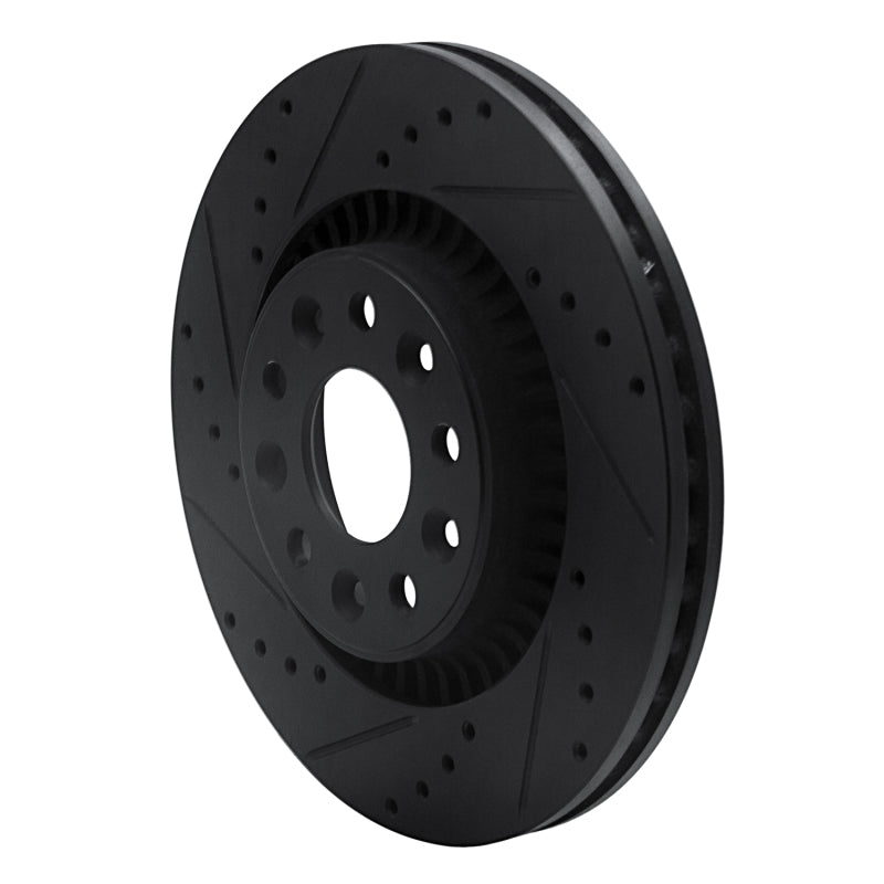 R1 05-09 Ford Freestyle Front Left Drilled & Slotted Black Brake Rotor