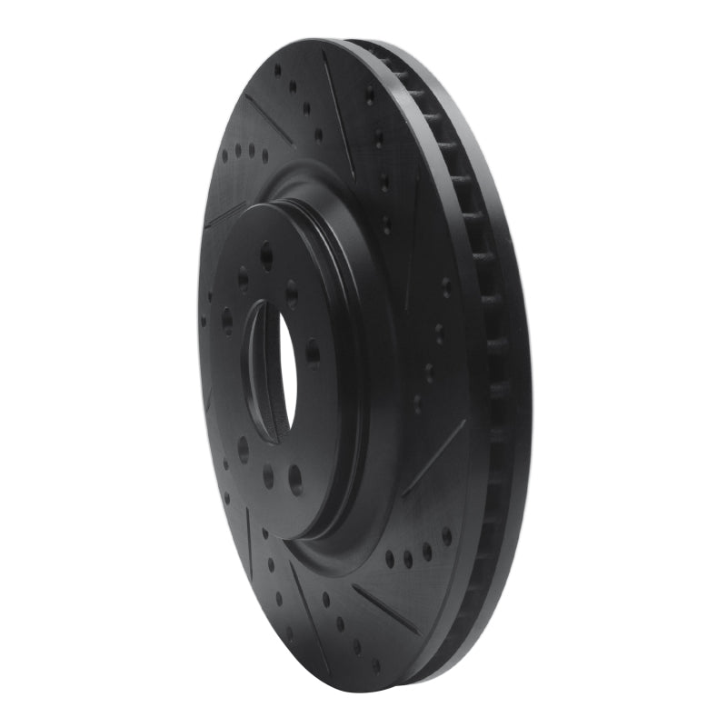 R1 06-16 Buick Lucerne Front Right Drilled & Slotted Black Brake Rotor