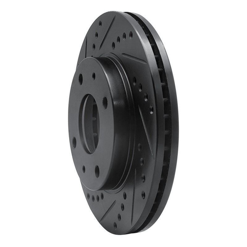 R1 01-03 Hyundai Sonata Front Left Drilled & Slotted Black Brake Rotor