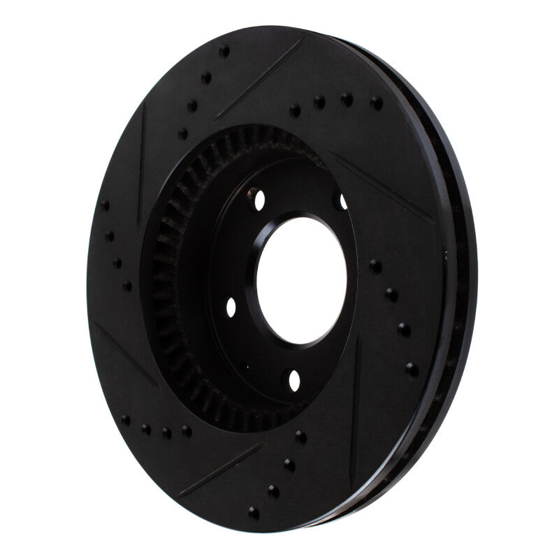 R1 95-06 Mazda MPV Front Right Drilled & Slotted Black Brake Rotor
