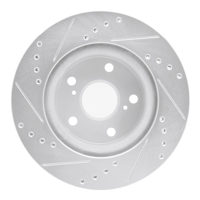 R1 89-92 Toyota Cressida Front Right Drilled & Slotted Silver Brake Rotor