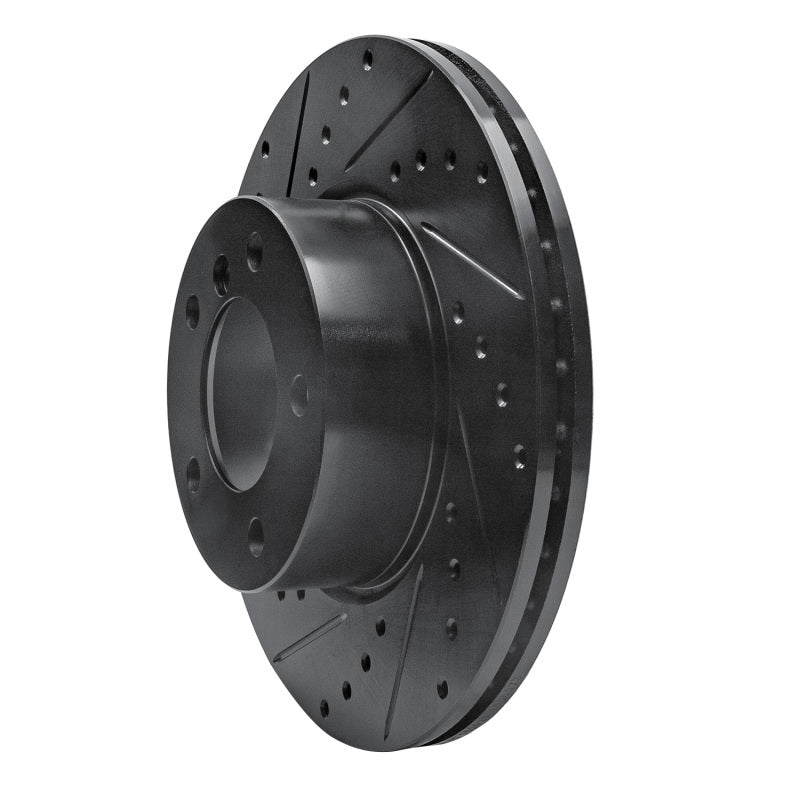R1 06-13 BMW 125i (Mexico) Front Left Drilled & Slotted Black Brake Rotor
