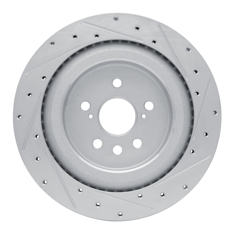 R1 20-25 Lexus RX350 Rear Left Drilled & Slotted Silver Brake Rotor