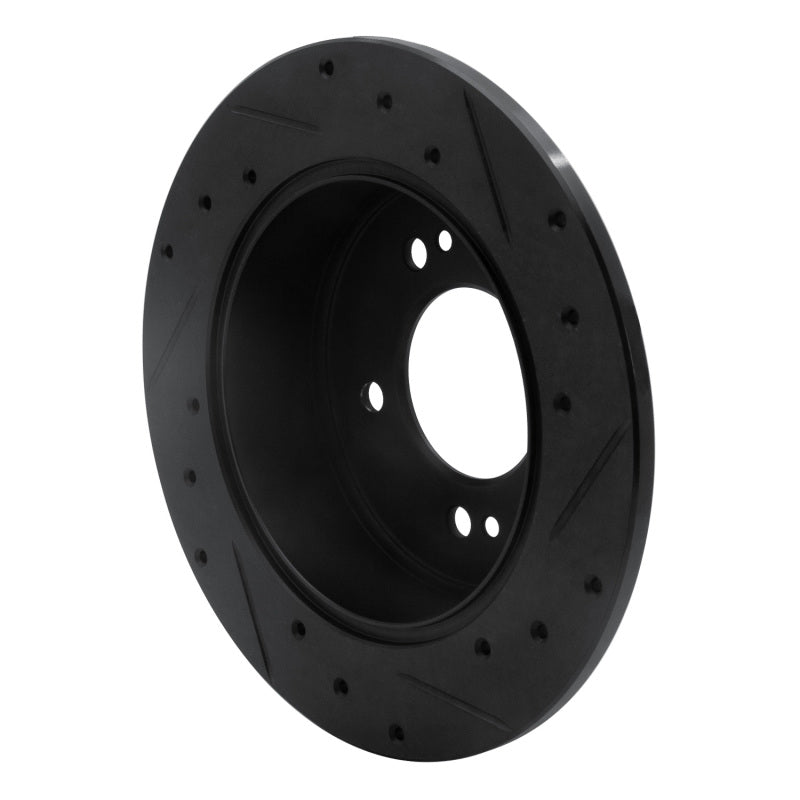 R1 07-12 Kia Rondo (USA) Rear Left Drilled & Slotted Black Brake Rotor