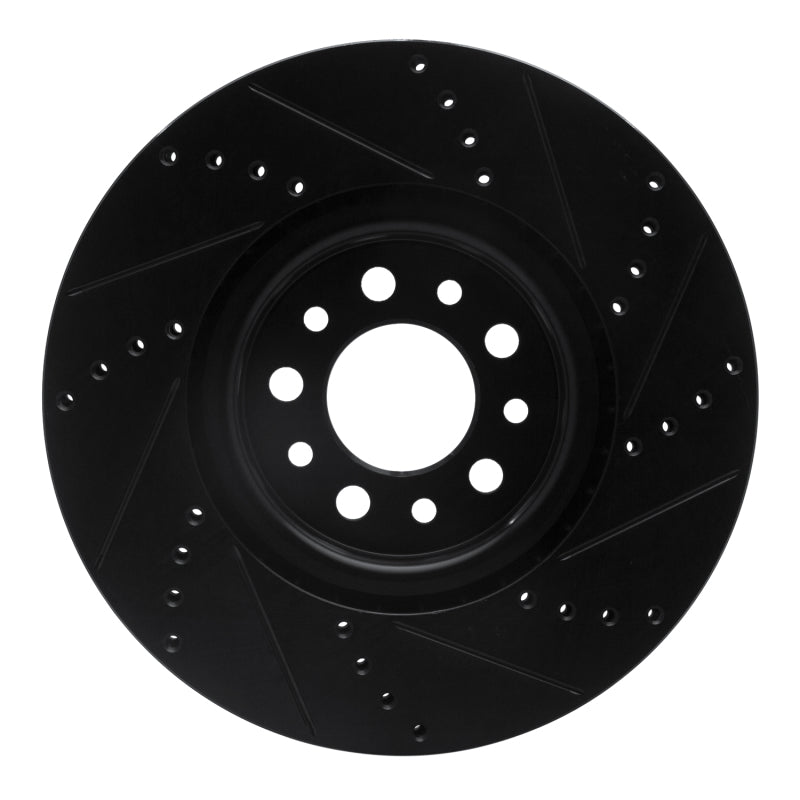 R1 14-25 Alfa Romeo Tonale Front Left Drilled & Slotted Black Brake Rotor