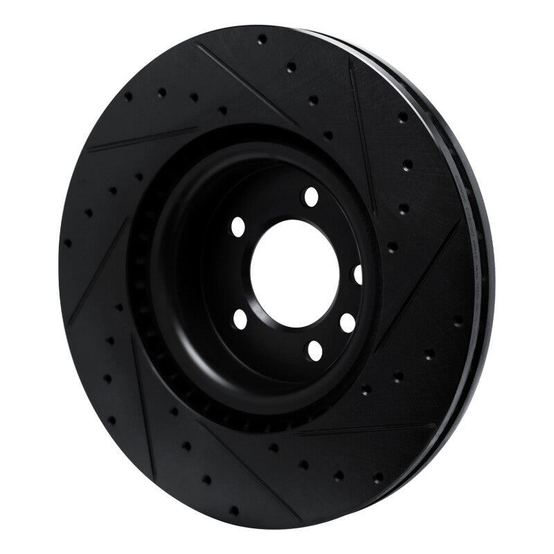 R1 18-24 Land Rover Range Rover Front Right Drilled & Slotted Black Brake Rotor