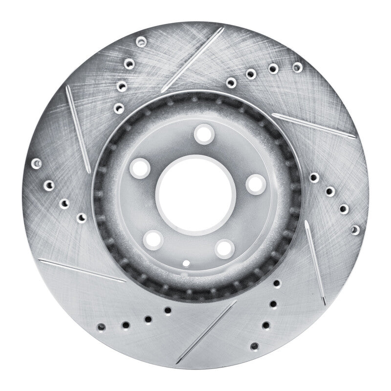 R1 13-19 Mazda CX-5 Front Right Drilled & Slotted Silver Brake Rotor