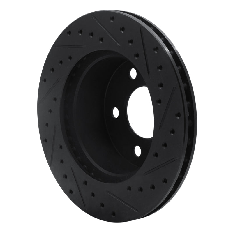 R1 90-99 Jeep Cherokee Front Left Drilled & Slotted Black Brake Rotor