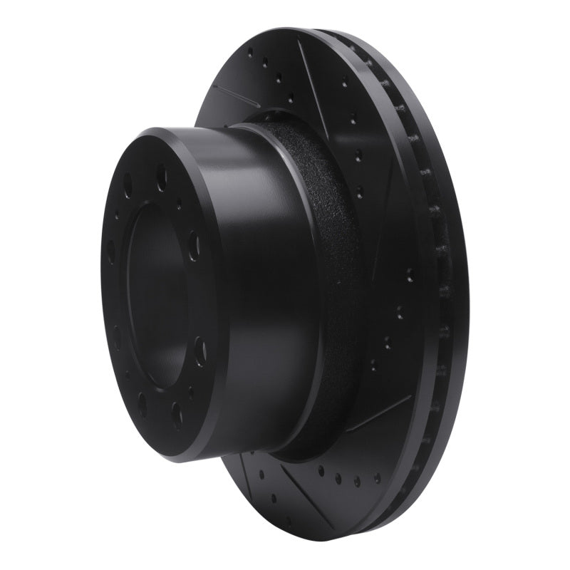 R1 09-25 Dodge Ram 3500 Rear Right Drilled & Slotted Black Brake Rotor