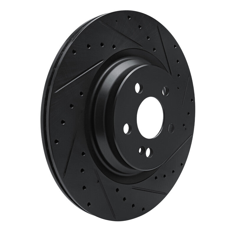 R1 20-26 Mercedes-Benz GLE53 AMG Rear Right Drilled & Slotted Black Brake Rotor
