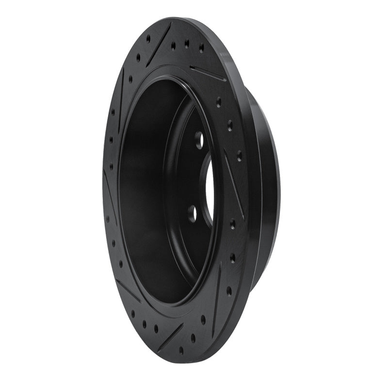 R1 93-98 Jeep Grand Cherokee Rear Right Drilled & Slotted Black Brake Rotor