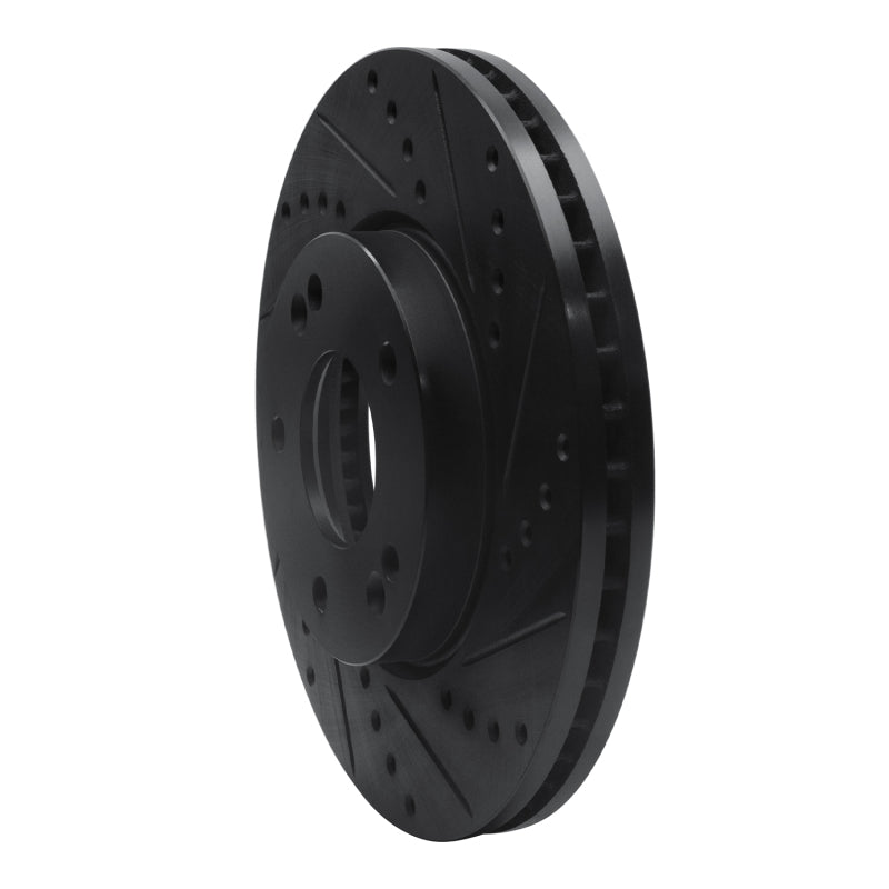 R1 07-10 Kia Rondo (Canada) Front Right Drilled & Slotted Black Brake Rotor