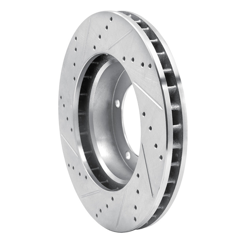 R1 98-07 Lexus LX470 Front Right Drilled & Slotted Silver Brake Rotor