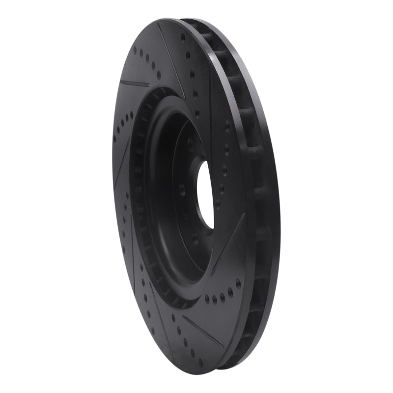 R1 04-11 Cadillac STS Front Left Drilled & Slotted Black Brake Rotor