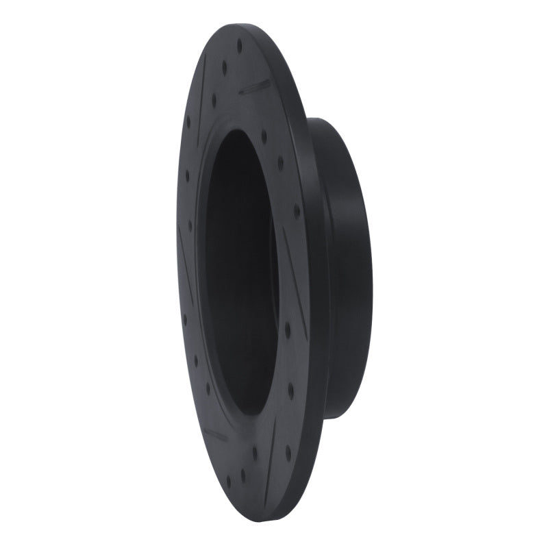R1 88-93 Dodge Colt Rear Right Drilled & Slotted Black Brake Rotor